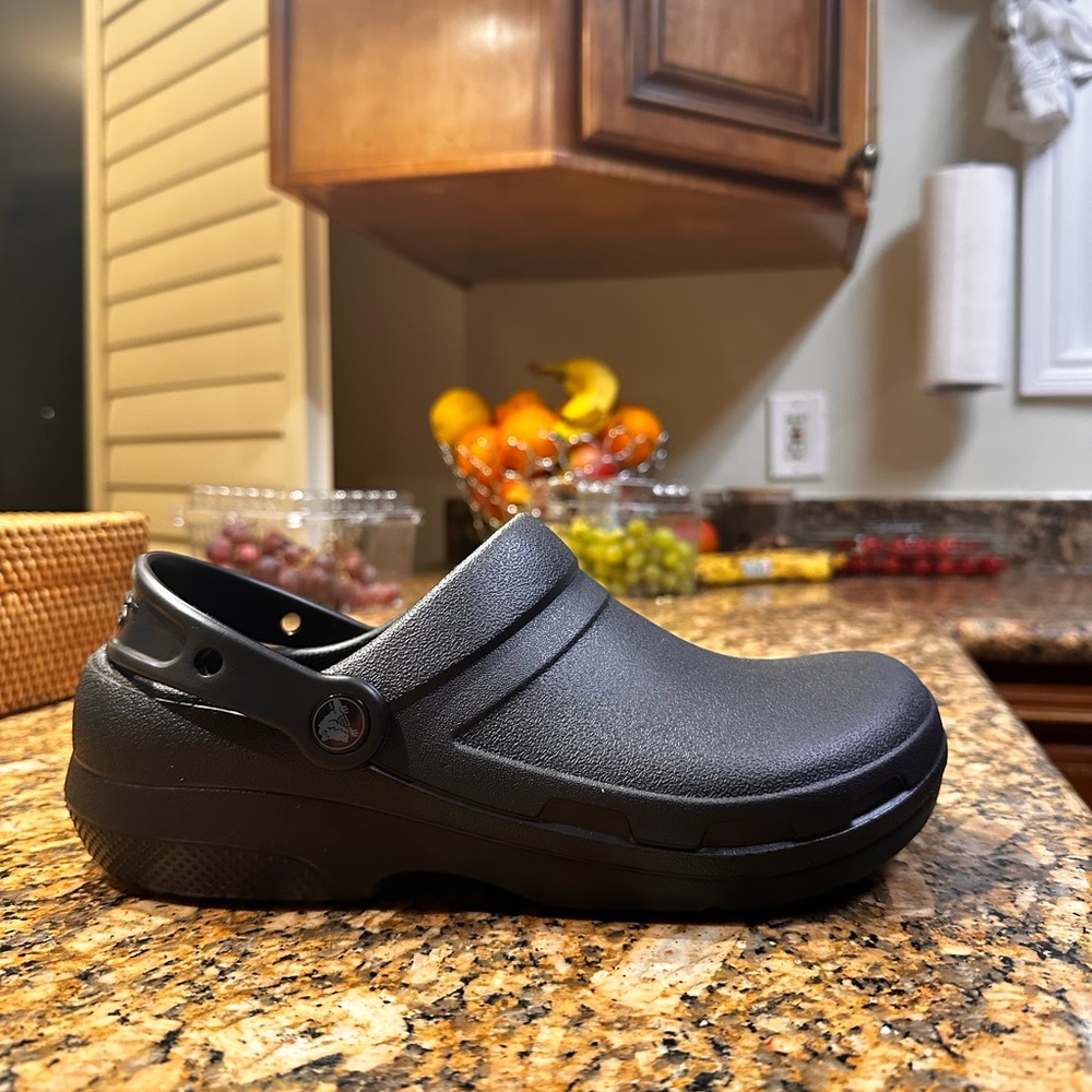 CROCS Black Platform Slip-On Loafers